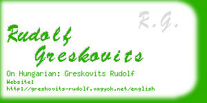 rudolf greskovits business card